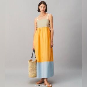 TORY BURCH JACKFRUIT / NATURAL KHAKI / BLUE MIST / 793. NWTCLASSY TIMELESS DRESS